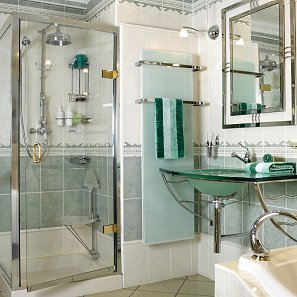 Solaris glass radiator in a bathroom